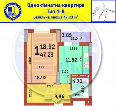 1-кімнатна 47.23 м² в ЖК Драгоманова від забудовника, Київ