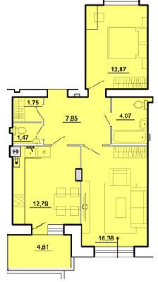 2-кімнатна 61.99 м² в ЖК на вул. Залізнична, 40 від забудовника, м. Броди