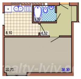 1-кімнатна 38.3 м² в ЖК на вул. Корсунська, 4 від забудовника, Львів