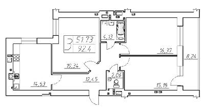 3-комнатная 92.4 м² в ЖК на ул. Курчатова, 1Б от 13 900 грн/м², Ровно