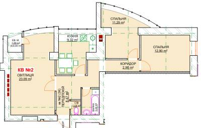 2-комнатная 82.07 м² в ЖК Леваневского от 18 500 грн/м², г. Белая Церковь