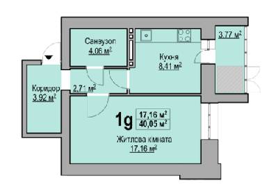 1-комнатная 40.05 м² в ЖК на вул. Нарбутівська, 239 от 9 500 грн/м², Черкассы