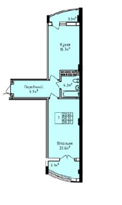 1-кімнатна 56.39 м² в ЖК на вул. Олекси Довбуша від 18 350 грн/м², м. Трускавець