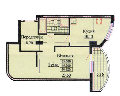 1-комнатная 49.48 м² в ЖК на вул. Роксолани, 16 от 20 350 грн/м², г. Трускавец