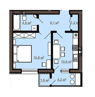 1-комнатная 42.14 м² в ЖК на ул. Черемшины, 29 от 34 380 грн/м², Львов