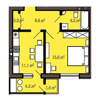 1-комнатная 42.54 м² в ЖК на ул. Черемшины, 29 от 34 380 грн/м², Львов