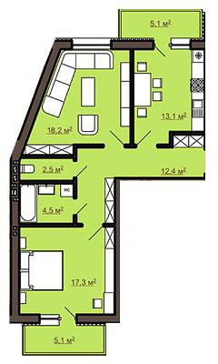 2-кімнатна 71.08 м² в ЖК на вул. Черемшини, 29 від 34 380 грн/м², Львів