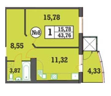 1-кімнатна 43.76 м² в ЖК Над Бугом від 13 200 грн/м², Хмельницький