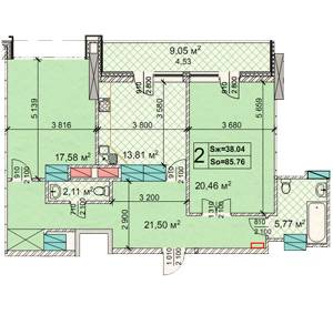 2-комнатная 85.75 м² в ЖК Новопечерские Липки от 65 090 грн/м², Киев