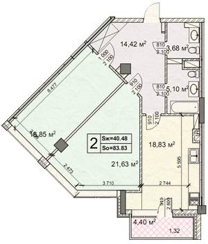 2-кімнатна 83.83 м² в ЖК Новопечерські Липки від 65 090 грн/м², Київ