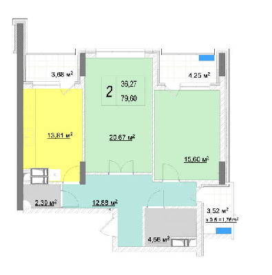 2-кімнатна 79.6 м² в ЖК Новопечерські Липки від 65 090 грн/м², Київ