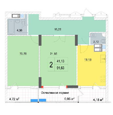 2-комнатная 91.63 м² в ЖК Новопечерские Липки от 65 090 грн/м², Киев