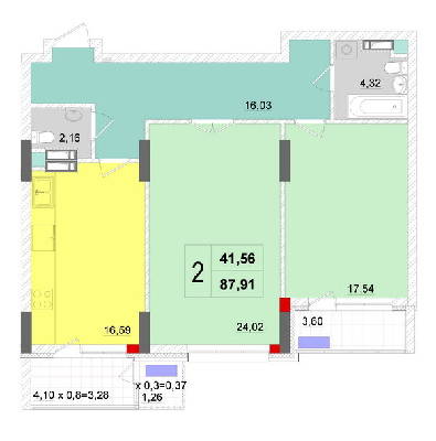 2-кімнатна 87.91 м² в ЖК Новопечерські Липки від 65 090 грн/м², Київ