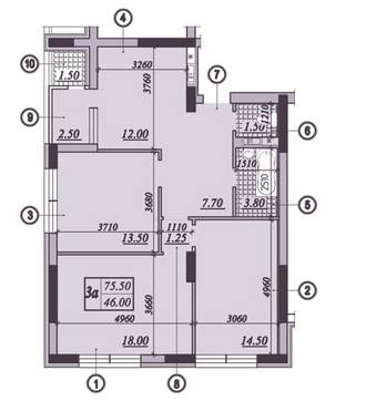 3-комнатная 75.5 м² в ЖК на ул. Подвысоцкого, 4В от застройщика, Киев