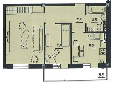 2-кімнатна 49.7 м² в ЖК Новий Люстдорф від 20 770 грн/м², Одеса