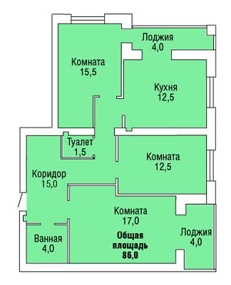 3-комнатная 86 м² в ЖК Новый Северный от 10 250 грн/м², Николаев