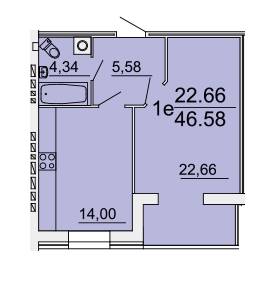 1-кімнатна 46.58 м² в ЖК Оскар від забудовника, Вінниця