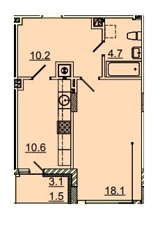 1-комнатная 45.1 м² в ЖК Панорама от 17 130 грн/м², Львов