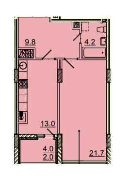 1-кімнатна 50.7 м² в ЖК Панорама від 17 130 грн/м², Львів