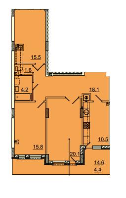 2-комнатная 95.2 м² в ЖК Панорама от 17 130 грн/м², Львов