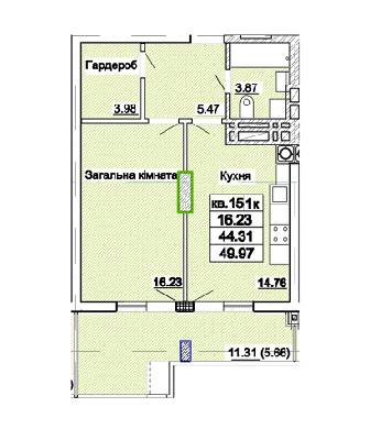 Однокімнатні в ЖК Парк Авеню