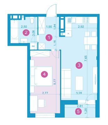 1-комнатная 54.64 м² в ЖК Парус Life от застройщика, Львов