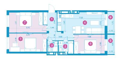 3-комнатная 90.02 м² в ЖК Парус Life от застройщика, Львов