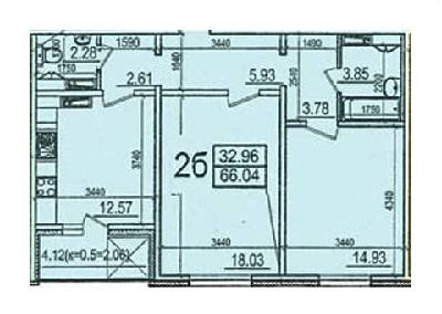 2-комнатная 66.04 м² в ЖК по пер. Моторный, 11 от 15 127 грн/м², Киев