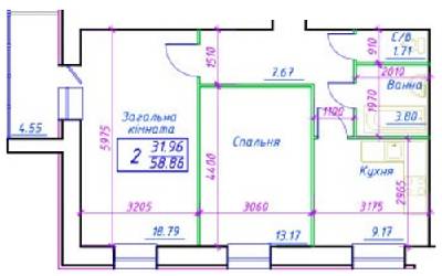 2-комнатная 60.02 м² в ЖК по просп. Лушпы, 2/1 от застройщика, Сумы