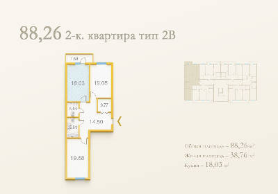 2-кімнатна 88.26 м² в ЖК Подол Град від 38 450 грн/м², Київ