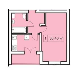 1-кімнатна 36.4 м² в ЖК Покровський Двір від забудовника, смт Чабани