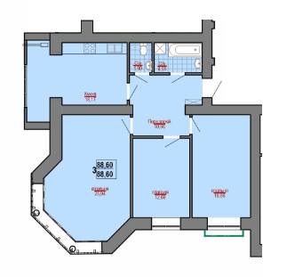 3-комнатная 88.6 м² в ЖК Веселка річкова от застройщика, Ивано-Франковск