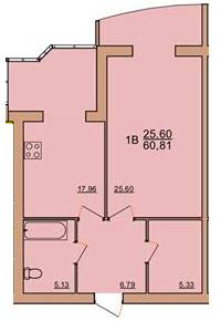 1-комнатная 60.81 м² в ЖК Ривьера от 14 700 грн/м², Винница