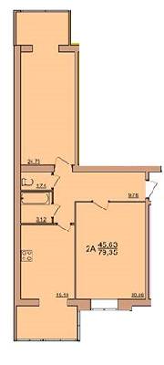 2-комнатная 79.35 м² в ЖК Ривьера от застройщика, Винница