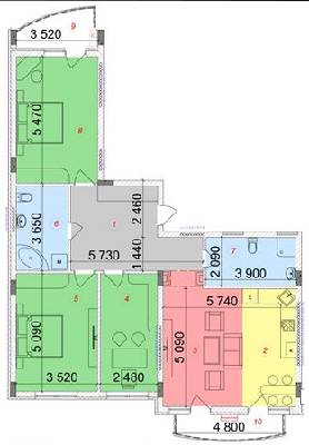 3-кімнатна 113.93 м² в ЖК Сакура від 18 450 грн/м², Ужгород