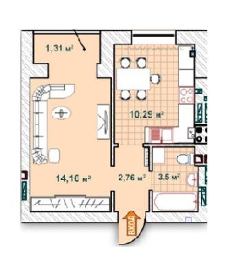 1-комнатная 32.02 м² в ЖК Синергия 2+ от 11 400 грн/м², г. Ирпень