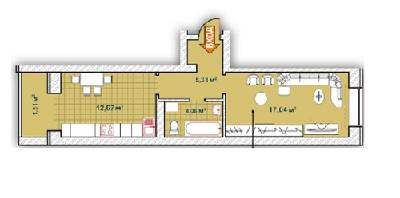 1-комнатная 40.43 м² в ЖК Синергия 2+ от 11 400 грн/м², г. Ирпень