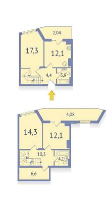 3-комнатная 91.12 м² в ЖК Современный проспект от застройщика, Черновцы