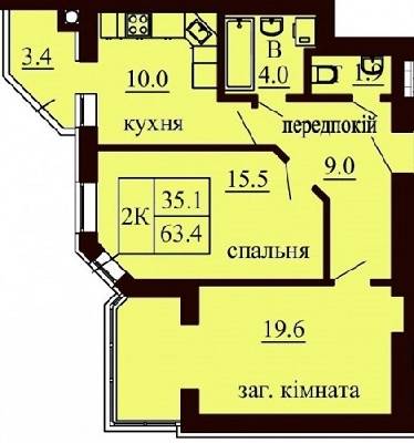 2-кімнатна 63.4 м² в ЖК Софія Сіті від 23 000 грн/м², с. Софіївська Борщагівка