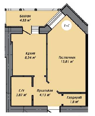 1-кімнатна 35.45 м² в ЖК Столичний квартал від 13 500 грн/м², м. Ірпінь