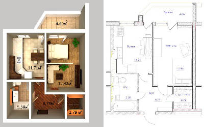 1-кімнатна 47 м² в ЖК Щасливі проліски від 14 900 грн/м², с. Проліски