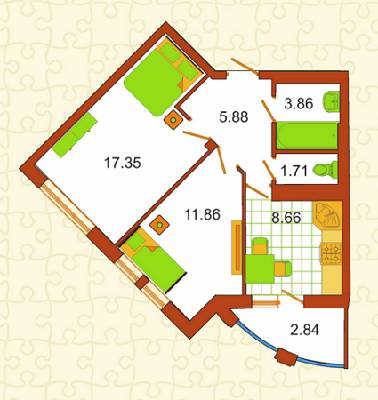 2-комнатная 50.17 м² в ЖК Сяйво от 21 550 грн/м², г. Ирпень