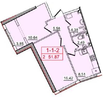 2-комнатная 51.87 м² в ЖК Тридцать шестая жемчужина от 23 490 грн/м², Одесса