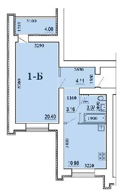 1-комнатная 46.62 м² в ЖК Чабаны от 15 000 грн/м², пгт Чабаны