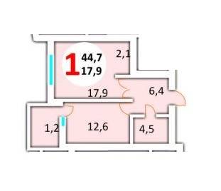 1-кімнатна 44.7 м² в ЖК Еко-дім на Червоної Калини від забудовника, Львів