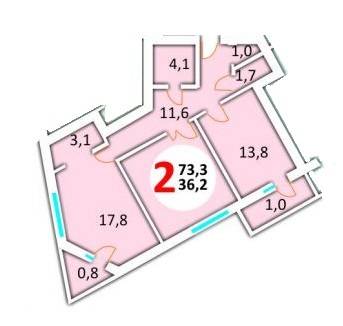 2-комнатная 73.3 м² в ЖК Эко-дом на Красной Калины от застройщика, Львов