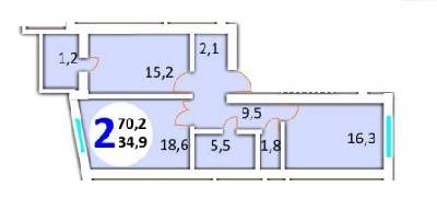 2-комнатная 70.2 м² в ЖК Эко-дом на Красной Калины от застройщика, Львов