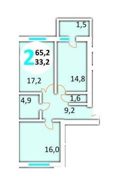 2-комнатная 65.2 м² в ЖК Эко-дом на Красной Калины от застройщика, Львов