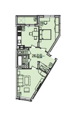 2-комнатная 60.08 м² в ЖК Ювелирный от застройщика, Львов