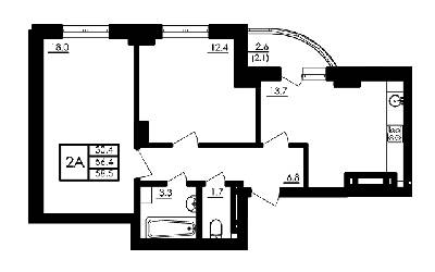 2-комнатная 58.5 м² в ЖК Янтарный от 13 300 грн/м², с. Иличанка